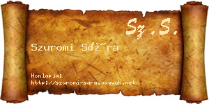 Szuromi Sára névjegykártya